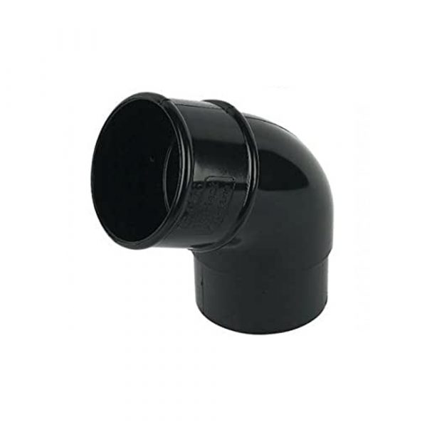Round Downpipe Bend Black 112 degree 68mm