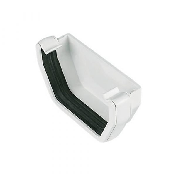 Squareline Gutter External Stopend White 112mm