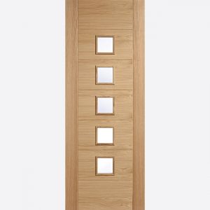 Oak Carini Glazed 5L Pre-Finished Door